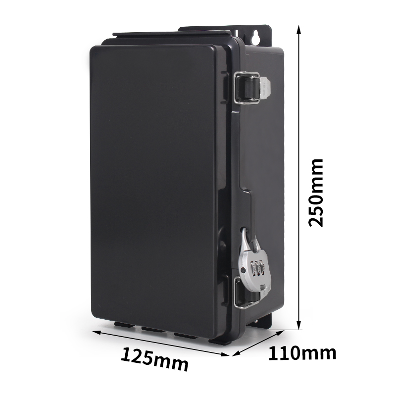 مخطط أبعاد صندوق التوصيل الأسود المقاوم للماء من PHLTD