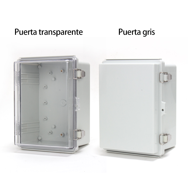 Caja impermeable de hebilla de bisagra PHLTD, hebilla de acero inoxidable BG, carcasa plástica gris y transparente, caja de distribución de monitoreo al aire libre