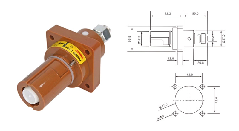 Phltd estándar europeo 150 - 400380v enchufe de rinoceronte de núcleo único iluminación escénica esquema de tamaño de enchufe de conector rápido de alta corriente-