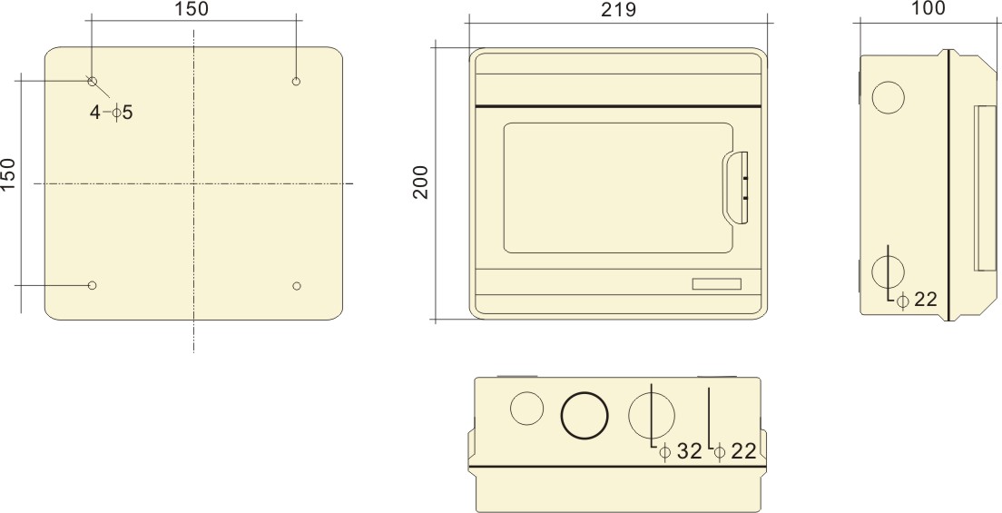 Phltd ip66 protección contra la lluvia al aire libre PC ignífuga caja de distribución abierta caja de protección del interruptor de aire PC - 9 tamaño del circuito-