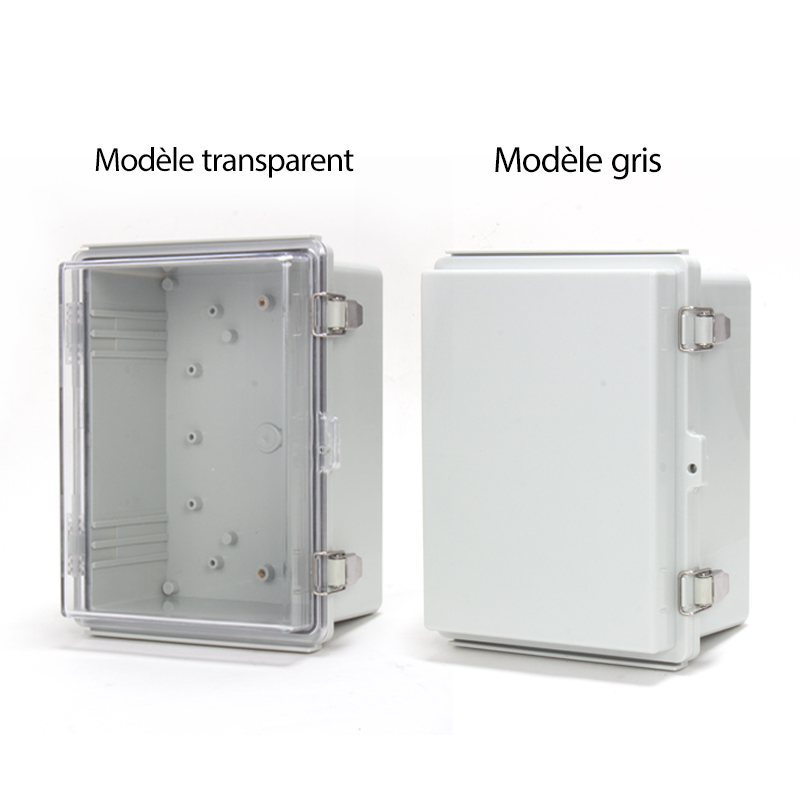 Boîtier étanche à boucle de charnière PHLTD avec boucle en acier inoxydable, boîtier en plastique ABS gris transparent en option