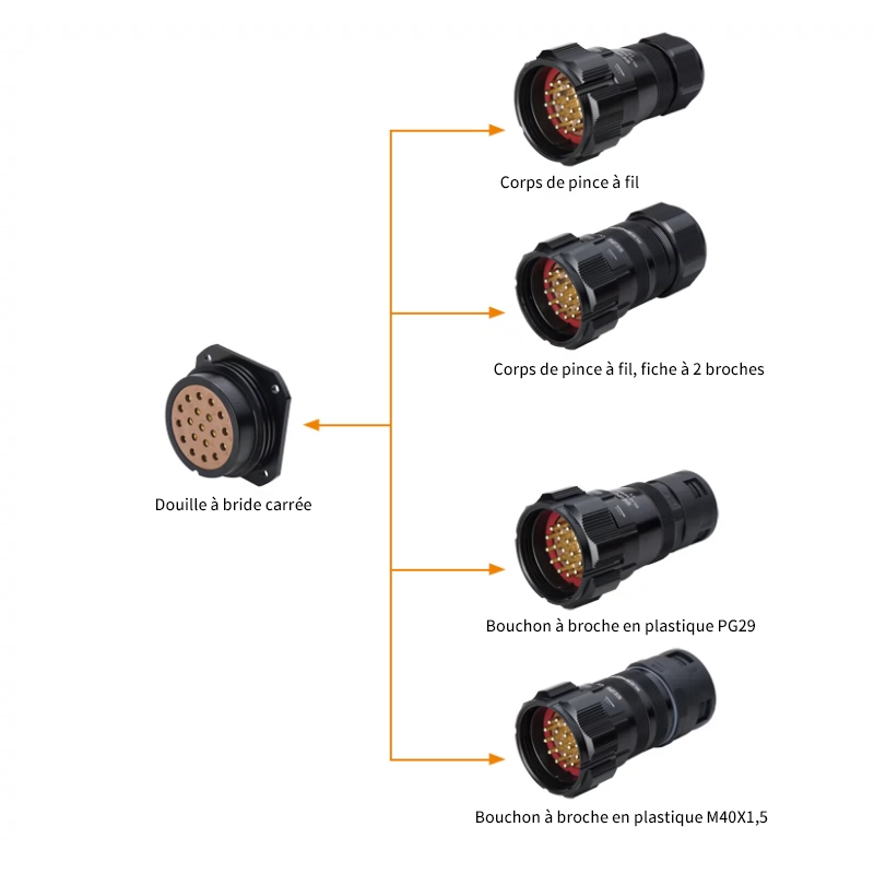 Fiche de configuration du boîtier d'anode en aluminium pour la prise à bride carrée PHLTD WL52K19Z IP67