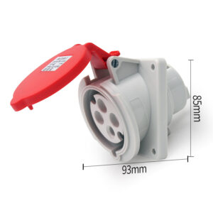 Recherchez le bloc d'alimentation Phltd Dark Mount imperméable à l'eau, de classe industrielle, avec 4 cœurs, une capacité de courant de 16 A et une taille de 93 x 85 mm.