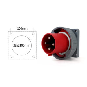 Plug noir de marque Phltd, à grand courant, IP67, imperméable à l'eau, 4 noyaux en laiton solide, pour un courant de 125A et de diamètre 100mm