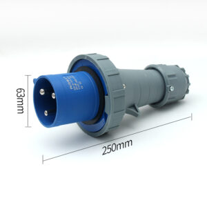 Prise de courant industrielle imperméable à l'eau PHLTD à grand courant IP67, 3 noyaux, 63A, mâle et femelle, prise aéronautique, taille 63 x 250 mm