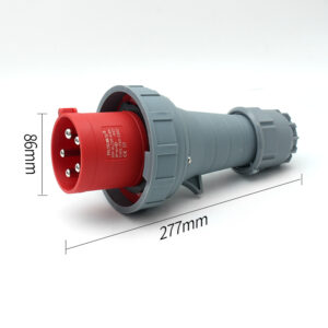 Prise de courant industrielle imperméable à l'eau PHLTD à grand courant IP67, 5 noyaux, 125A, mâle et femelle, connecteur d'aviation, taille 86 x 277 mm.
