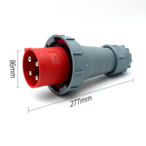 Prise industrielle imperméable à l'eau PHLTD à grand courant IP67, 4 noyaux, 125A, mâle et femelle, prise aéronautique, taille 86 x 277 mm.