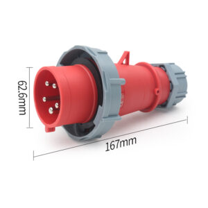 Prise industrielle imperméable à l'eau PHLTD à grand courant IP67, 5 noyaux, 32A, mâle et femelle, prise aéronautique, taille 62,6 x 167 mm