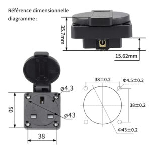 Prise de générateur étanche PHLTD IP54 conforme à la norme britannique