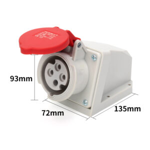 Cherchez : Prise de surface industrielle de Phltd, imperméable à l'eau, 4 noyaux, 16A, avec des dimensions de 93x72x135mm。