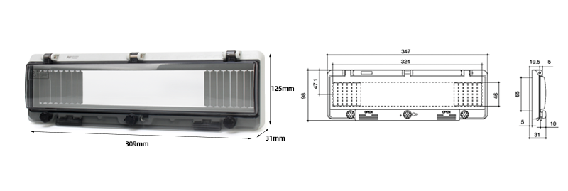 PHLTD 16-slot waterproof window unit for electrical connections