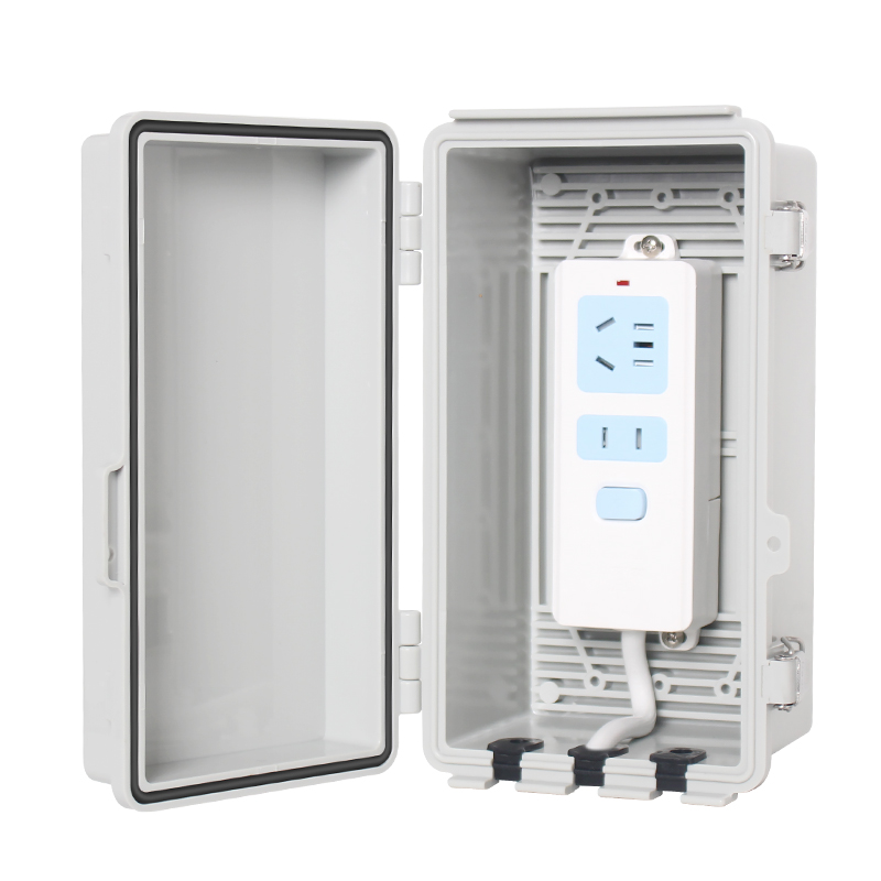 صندوق توصيل خارجي مقاوم للماء من PHLTD، مع آذان معلقة، قابل للقفل، غطاء رمادي بمفصلة (125x110x250 مم)