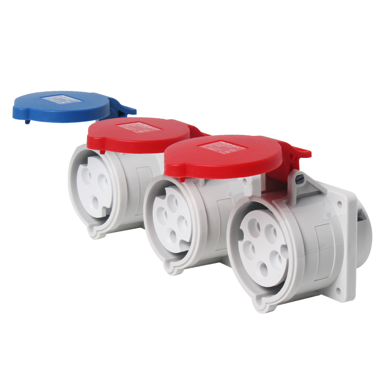 Toma de corriente industrial a prueba de agua PHLTD, oculta y recta, IP44, a prueba de polvo para exteriores y retardante de llama, enchufe de aviación de 16A-32A, disponible en 3 núcleos, 4 núcleos y 5 núcleos.