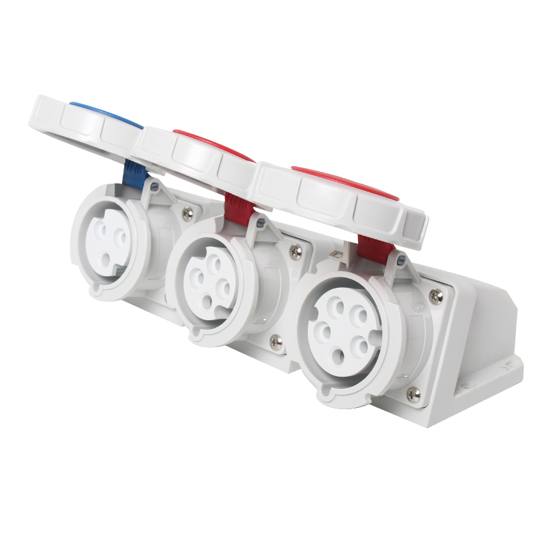 Enchufe y Toma Industrial de Alta Corriente IP67 Impermeable PHLTD, 3-4-5 Núcleos, 63A/125A, Enchufe Montado en Superficie