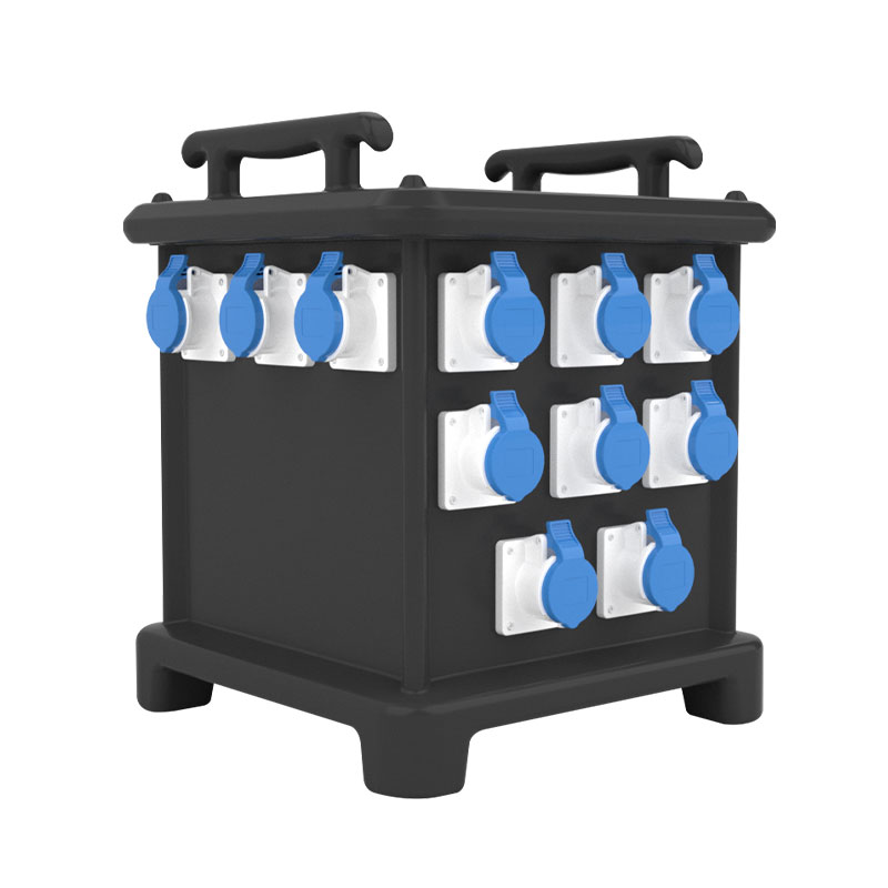 Boîte de prises mobile et portable PHLTD, équipée de dix-neuf prises industrielles IP44 et de dix prises Powerlock avec interrupteurs indépendants et fenêtres étanches - Image 2