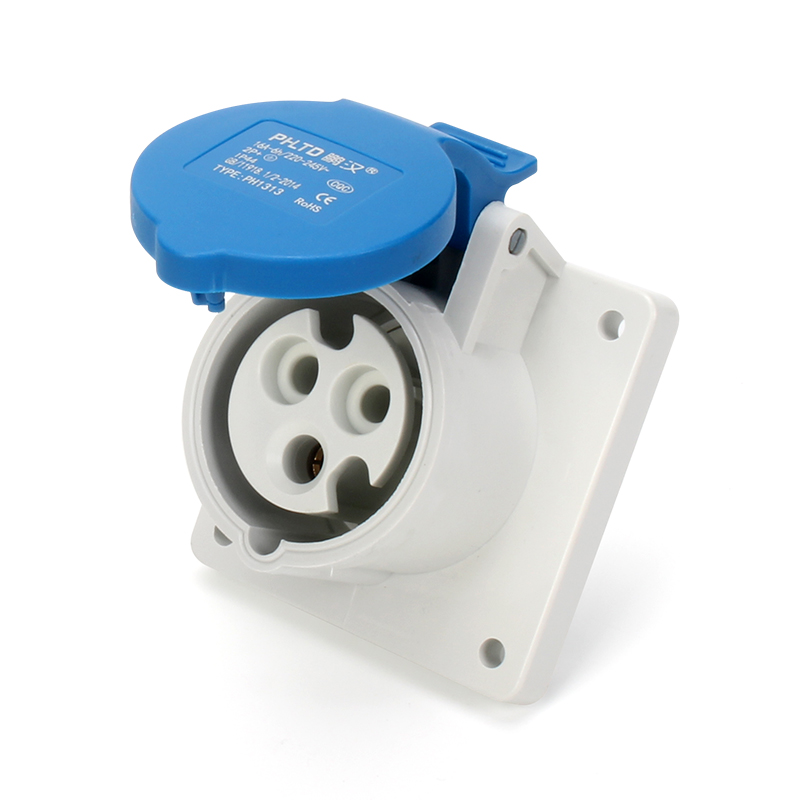 Phltd alimentation imperméable à l'eau industrie Dark plug 3 - Core 16A socket Dark Straight Socket-