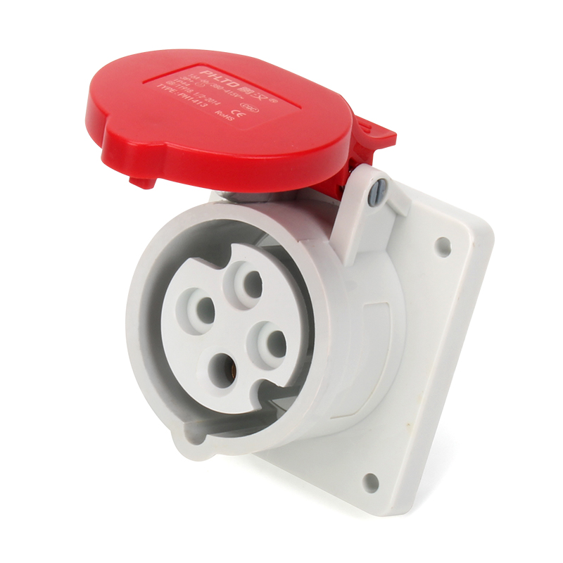 Phltd alimentation imperméable à l'eau industrie Dark plug 4 - Core 16A socket Dark Straight Socket-