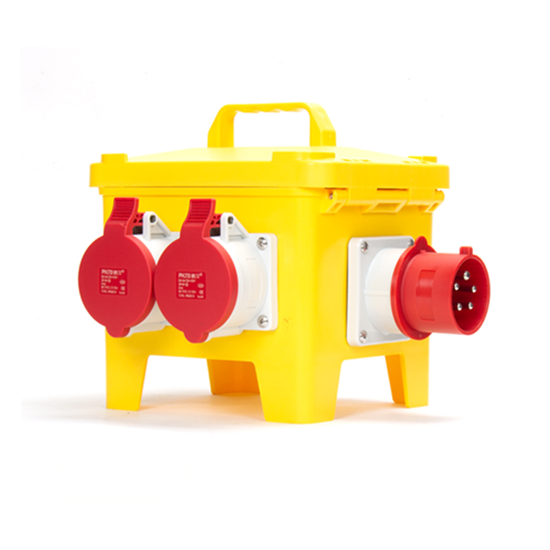 Boîte industrielle portable avec prise dissimulée 5P32A, prise industrielle nationale standard 220V à 5 trous 10A, interrupteur à air et protection contre les fuites