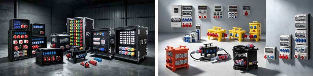 Solutions PHLTD de distribution électrique avec coffrets de prises industrielles