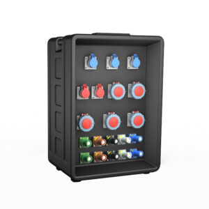 -Распределительная коробка PHLTD для сцены, настраиваемая, с пятью промышленными вилками IP44, пятью вилками IP63 и десятью вилками Rhino.