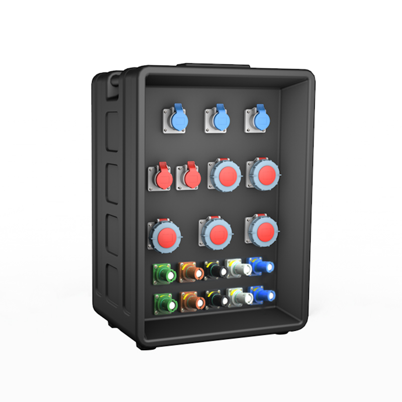 -Распределительная коробка PHLTD для сцены, настраиваемая, с пятью промышленными вилками IP44, пятью вилками IP63 и десятью вилками Rhino.