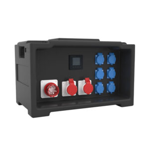 Small PHLTD stage lighting distribution box, equipped with 6 European standard sockets, 2 industrial sockets, and 1 industrial plug