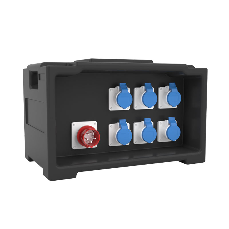9PHLTD stage lighting and sound equipment stage lighting distribution box equipped with six blue industrial sockets and one 5-pin industrial plug