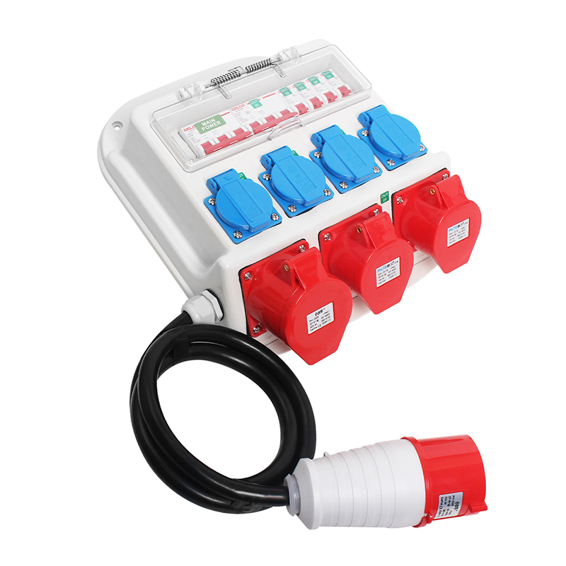 PHLTD Portable European Standard Socket Box – Waterproof Plastic Construction Site Distribution Box with Circuit Breaker and Industrial Plug - Image 3