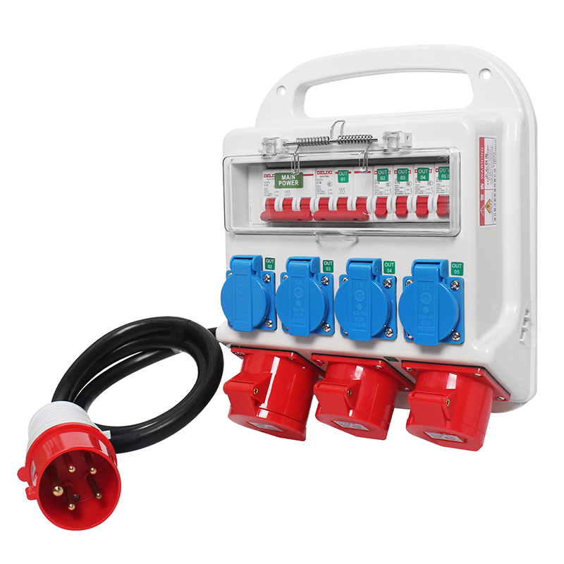 PHLTD Portable European Standard Socket Box – Waterproof Plastic Construction Site Distribution Box with Circuit Breaker and Industrial Plug - Image 2