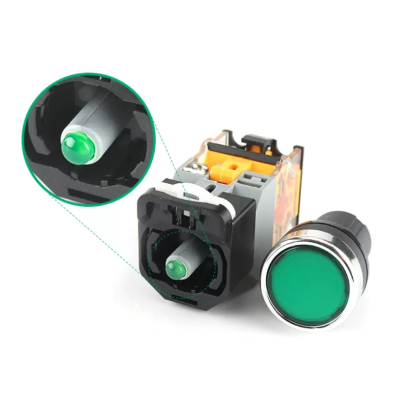 PHLTD LA38-11D Button Switch with Light, 220V, Self-locking, Self-resetting, Flat Head Control, LA38-11DN, 22MM Opening - Image 4