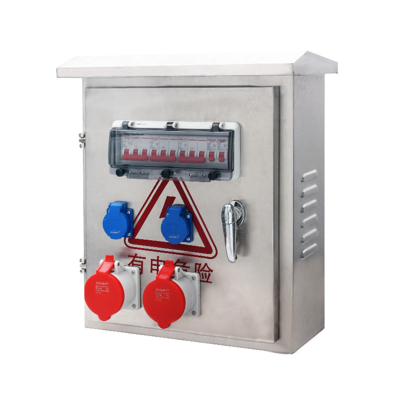 4PHLTD industrial socket box 304 stainless steel maintenance power box with two outputs and three types of switch protection with total switch size 500X400X180mm
