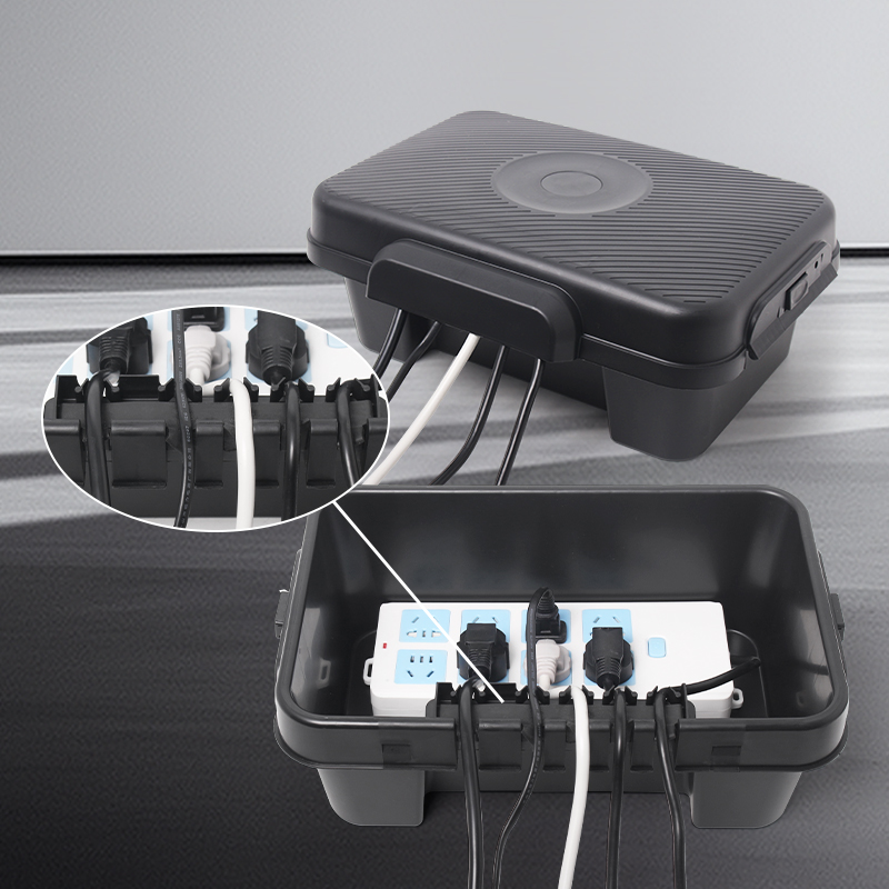 Black Outdoor Waterproof Power Strip Box